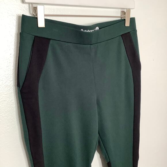 Betabrand Black Green Ponte Knit Yoga Dress Pant Medium Petite - Picture 3 of 11